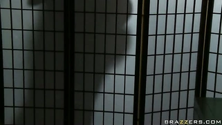 Alanah Rae undressing in front of him and getting her butthole licked and fingered