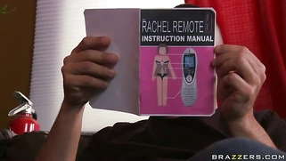 Rachel Starr showing him her fantastic tits and sucking his dick