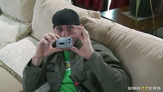 Christy Mack showing him her huge tits, shaved pussy and sexy ass