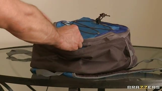 Phoenix Marie wearing her new bikini getting a rub down