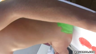 Kimmy Olsen gets her ass worshipped and painted all different colors