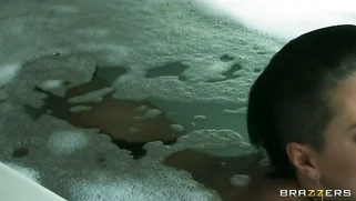 Sexy teen chick with a perfect ass Christy Mack relaxing in the hot tube