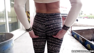 Kendra Lust flashing her big fake tits in public