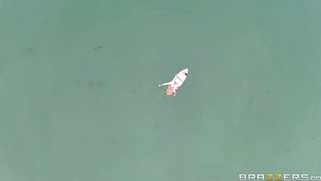 Sexy natural babe Penny Pax chilling on the surfboard