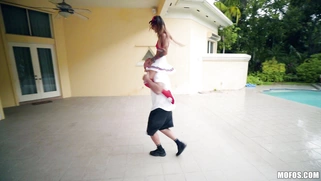 Kitty Carrera and Jmac have fun by the pool