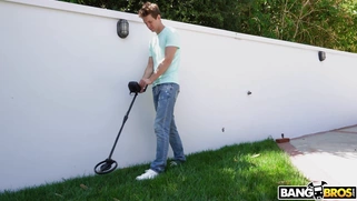 Treasure's hunter Markus found the butt plug in Angela White's ass