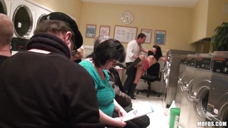 Nasty bitch Ava Dalush fucked in front of a crowd of strangers