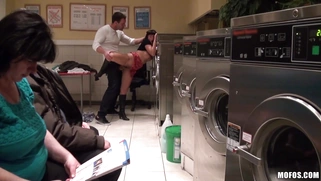 Nasty bitch Ava Dalush fucked in front of a crowd of strangers