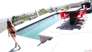 Riley Reid and Anikka Albrite show off their fine bods in hot swimsuits