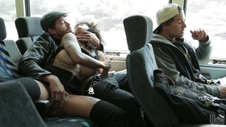 Bonnie Rotten sucks cocks and gets fingered on a bus