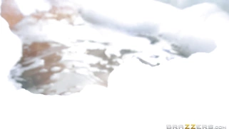 Big boobed girl Erica Fontes relaxing in the bath