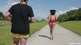 Valentina Jewels shows off her big ass outdoors