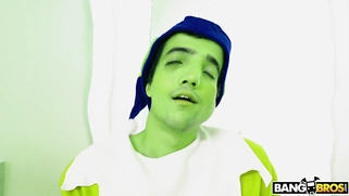 Michele James caught XXXmas elf jering on her