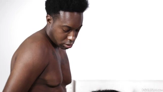 Maya Bijou is sucking the black monster cock