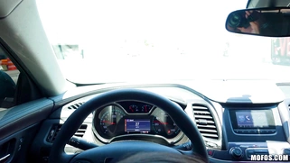 Kharlie Stone gives nice blowjob in the car