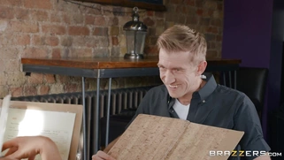 Blonde mom Georgie Lyall is sucking the huge cock