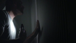 Peta Jensen in a headphones dancing nude in front of the mirror