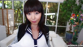 Asian babe Marica Hase has a nice rack of natural tits