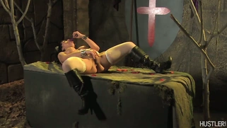 Mahina Zaltana squirts as she fucks her pussy with a dildo