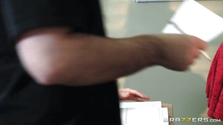 Busty teacher Leigh Darby trying to seduce her student