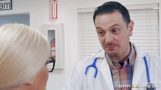 Busty nurse Julie Cash came to her patient Keiran Lee