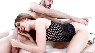 Jane Wilde is sucking Chris Strokes' big cock