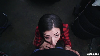 Valentina Jewels is sucking the big boner in POV