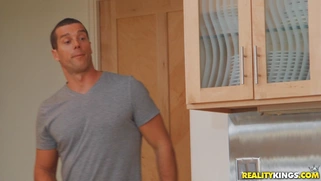 Busty maid Rachel Raxxx is cleaning the house