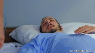 Dr. Markus fingers nurse Penny Pax as she came to her patient