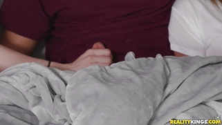 Megan Marx is sucking Seth Gamble's cock and his GF is none the wiser