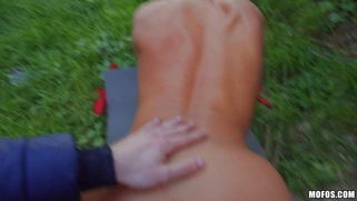 Alyssa Reece gets fucked doggystyle outdoors