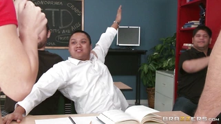 Laura Bentley spread her legs wide open so the students could take a look at her vagina