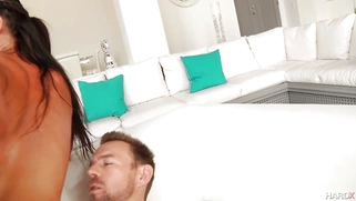 Jada Stevens commands that they fuck her both holes