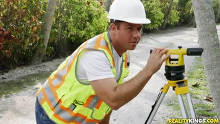 Horny Reagan Foxx invites survey worker Chad White