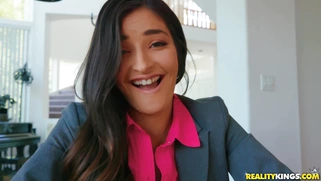 Emily Willis gets her pussy licked under the table