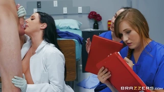 Dr. Angela White gives blowjob to Markus Dupree in the hospital