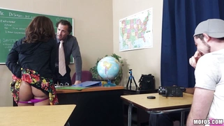 Hot [censored] Sophia Torres shows off her sweet ass in class