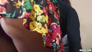 Hot [censored] Sophia Torres shows off her sweet ass in class