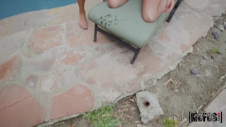 Megan Marx guzzles the thick dick outdoors