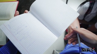 Mackenzie Mace and Lulu Chu give nice blowjob in POV