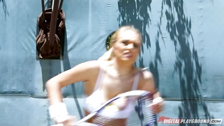 Tennis playing blonde Natalia Starr makes her coach horny