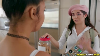 Keira Croft met Xander Corvus in the kitchen