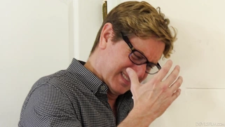 Latina Maya Bijou guzzles the cock in front of her HB