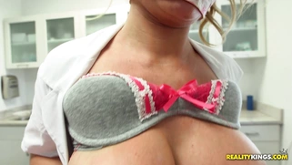 Busty nurse Corinne Blake seducing a patient