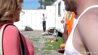 Richelle Ryan hiking up her skirt and telling them to whip out their big cocks