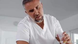 Gabbie Carter gets her face fucked on the massage table