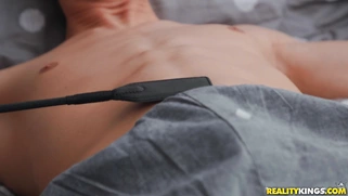 Russian Liya Silver in sexy lingerie came to the tied dude