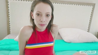 Aria Haze is jerking and sucking cock in POV