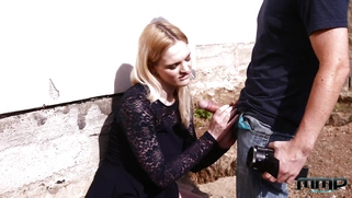 British Carly Rae is sucking cock outdoors