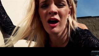 Tattooed Carly Rae gets fucked from behind outdoors